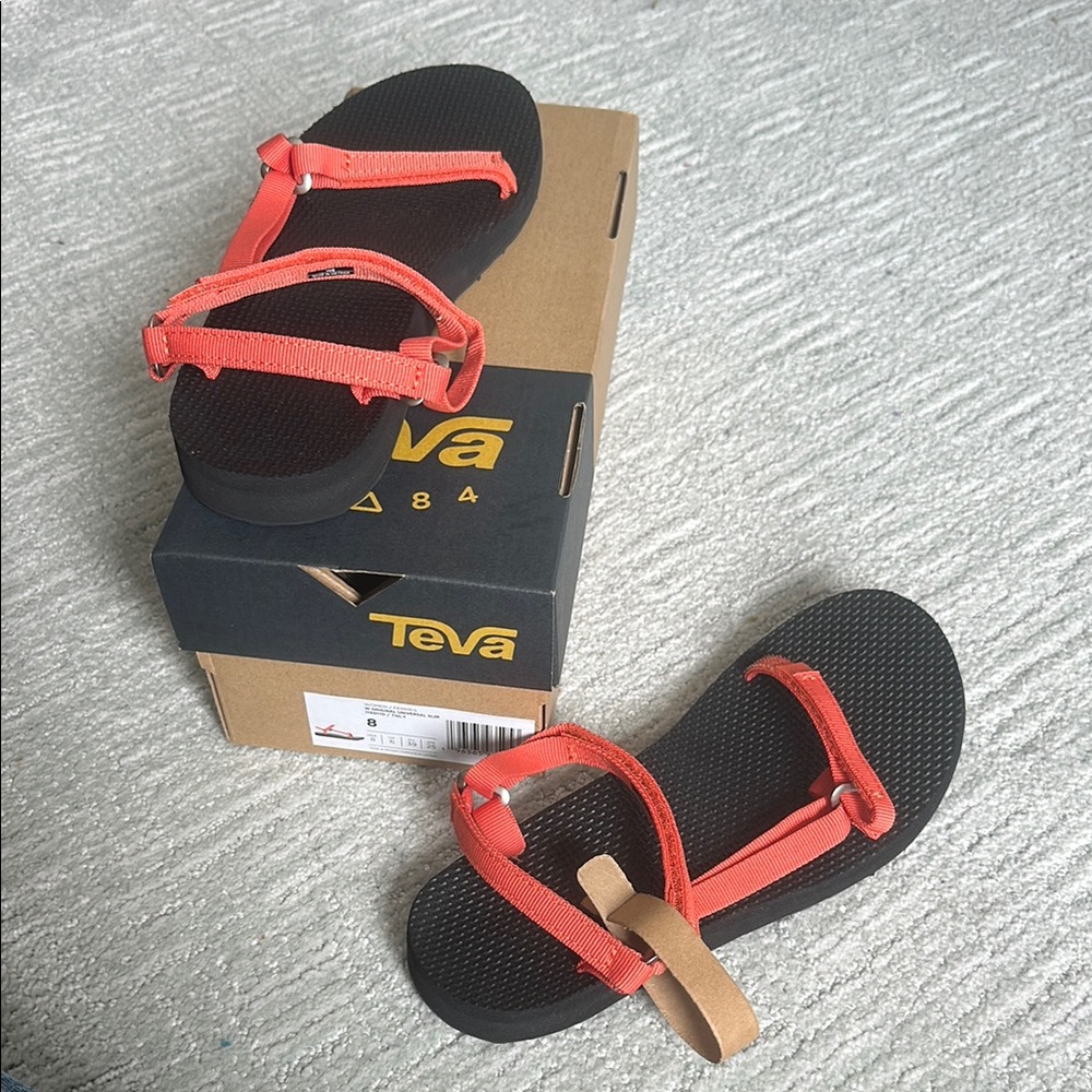 Teva Women's Sandals in Coral Red and Black